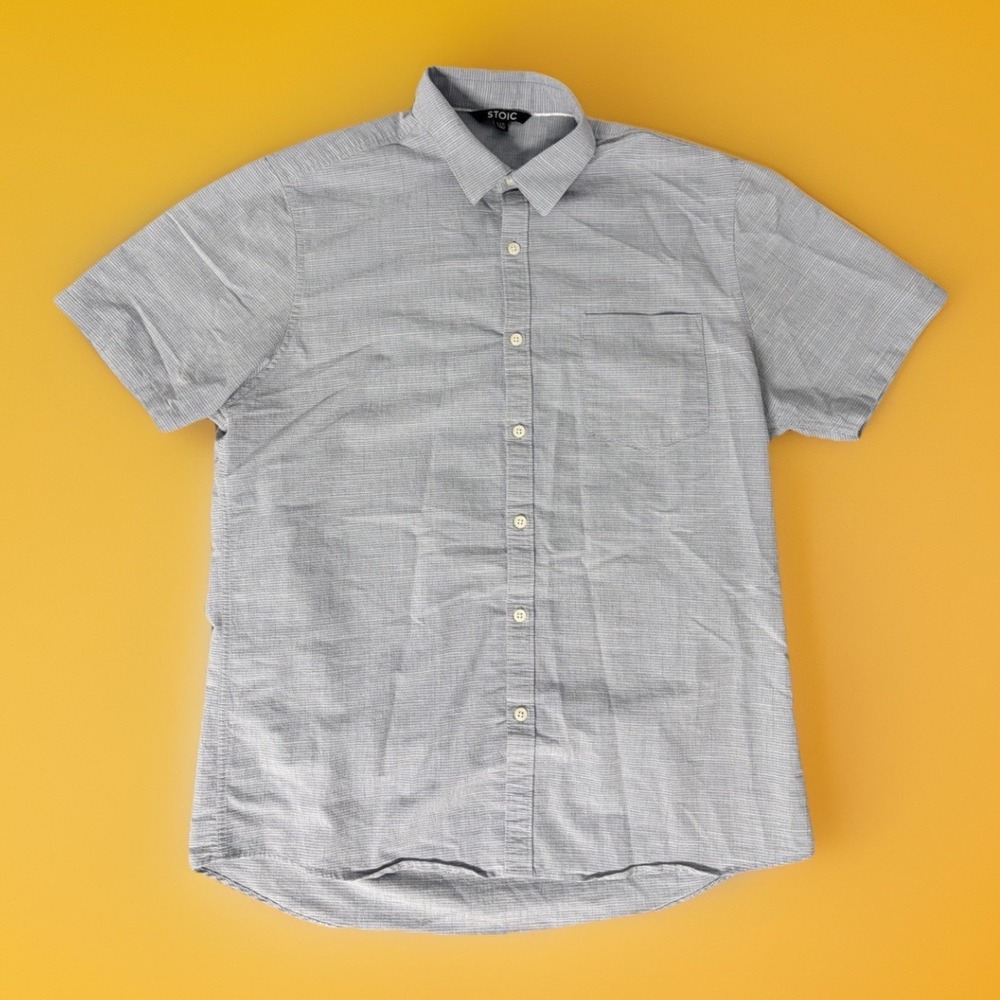 STOIC Short Sleeve Utility Shirt Light Blue Men's Large Button‎ Up
